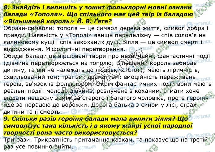 ГДЗ Українська література 7 клас сторінка Стр.68 (8-9)